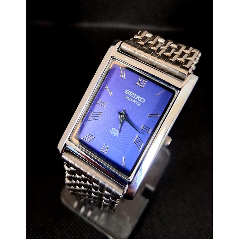 Men's Vintage Seiko Tank Stainless Steel Wrist Watch RARE